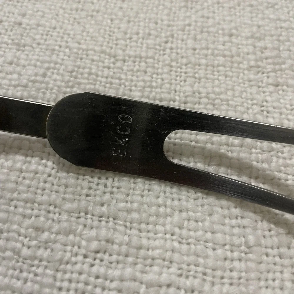 Vintage EKCO 2 TINE‎ Meat Serving Fork Nylon Hunter Green 11